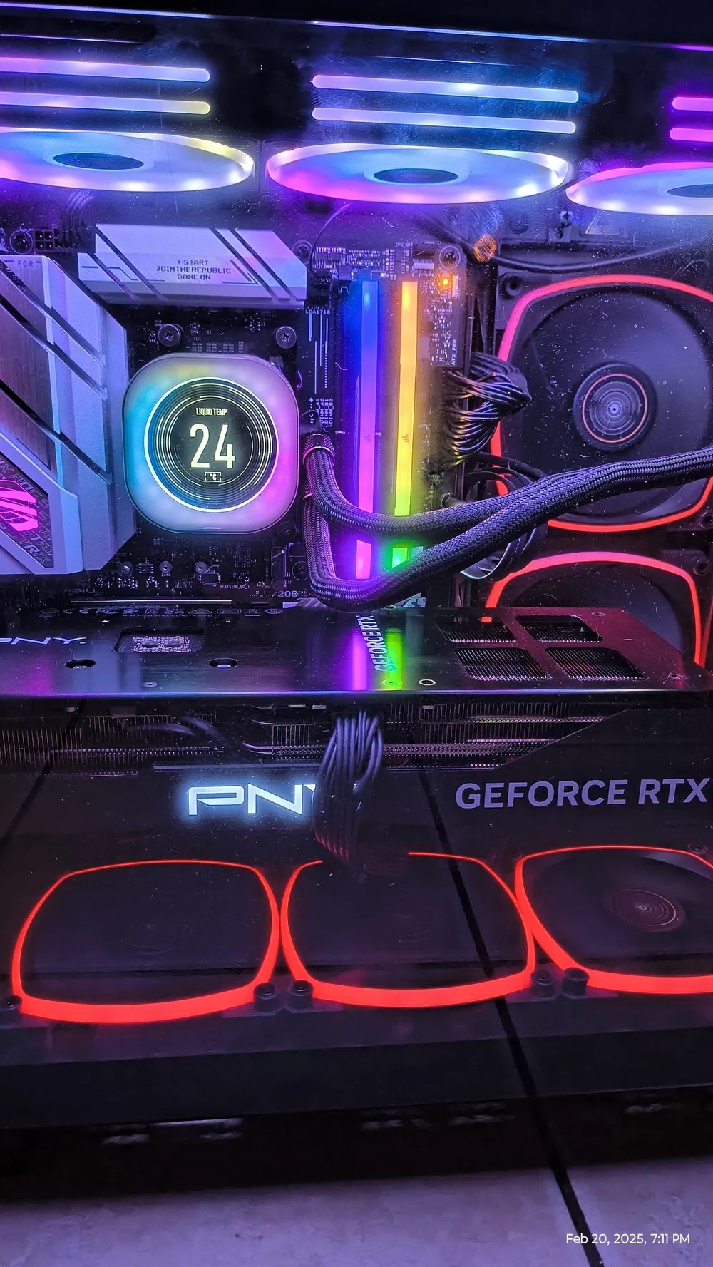 Custom gaming PC with RGB cooling and a GeForce RTX graphics card, built at Quality Computing