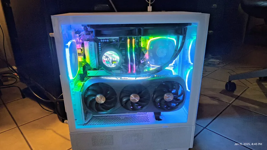 Finished white custom gaming PC built at Quality Computing