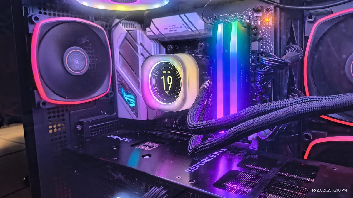 Liquid-cooled custom gaming PC built on the bench at Quality Computing in Conyers, GA